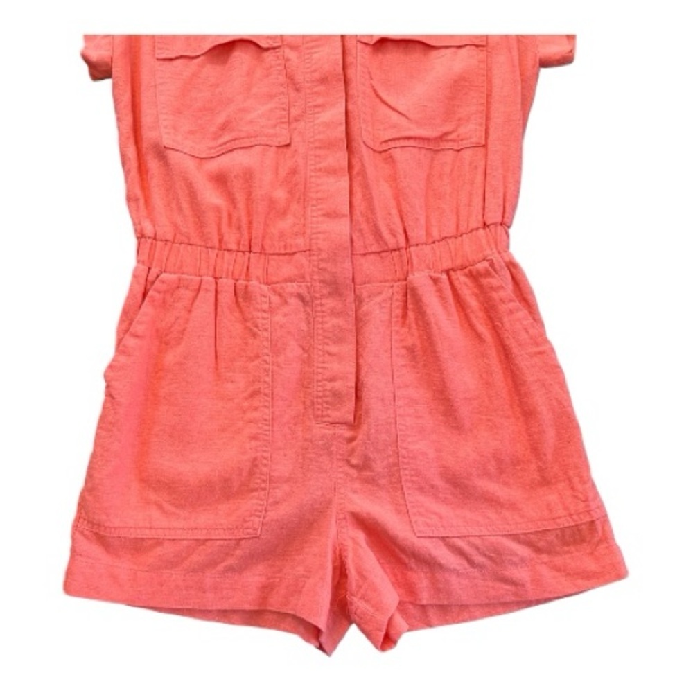 🆕 NWOT Universal Thread coral pink linen blend romper | size 2 - Picture 2 of 8